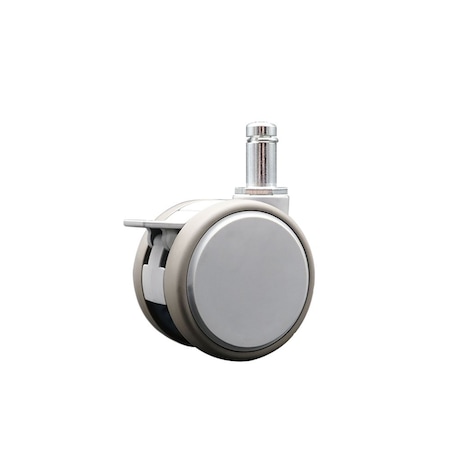 Service Caster 3 Inch MRI Safe Caster with Brake, 7/16 Inch Grip Ring Stem SCC-GR02S75-TPR-GRY-B-71678-MRI